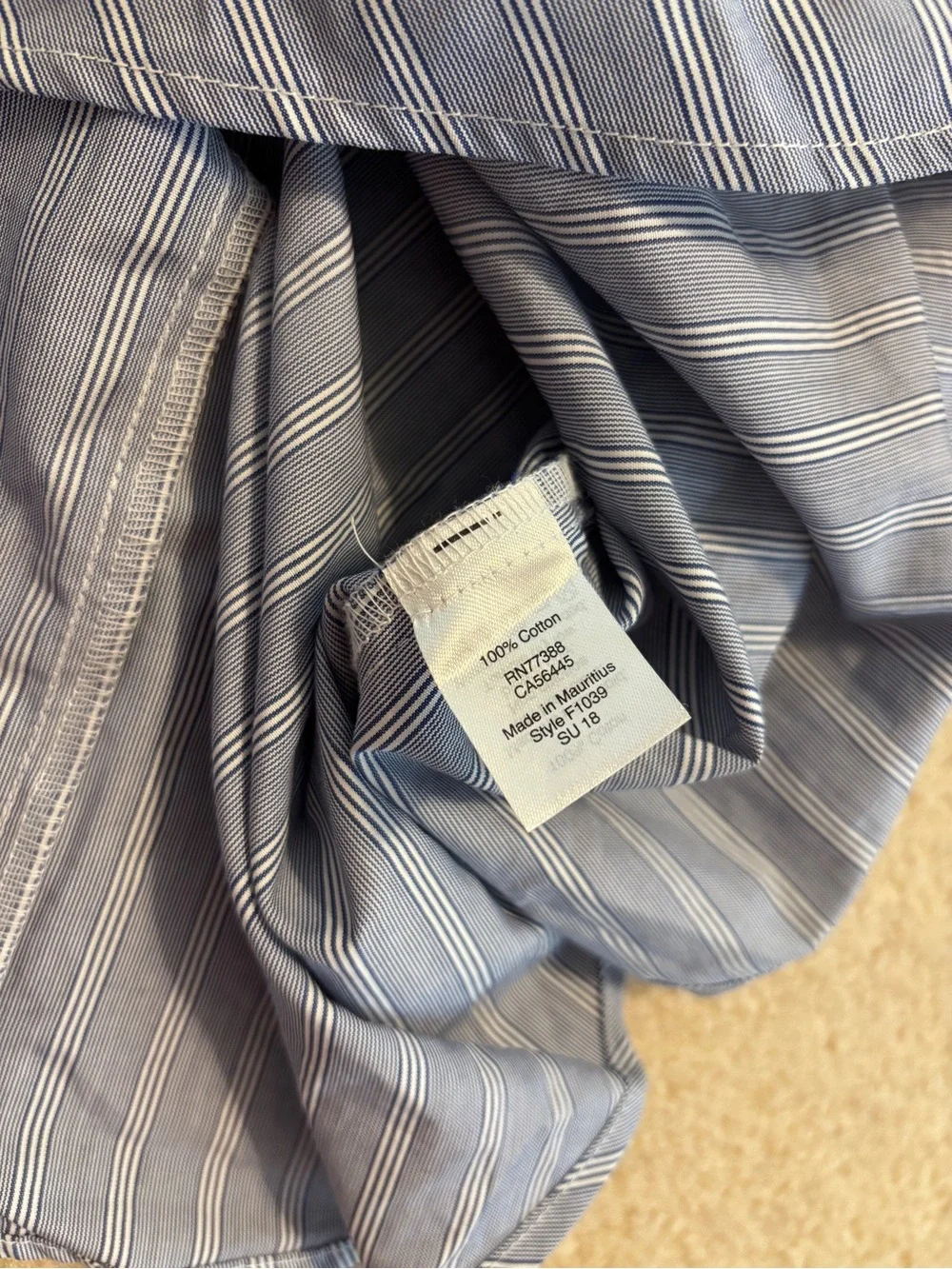 J. Crew Blue and White Striped Cap-Sleeve Button Shirt